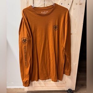 Ariat Men's Long-Sleeve Logo Tee in Burnt Orange